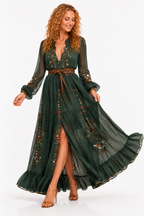 Loovay Fiorenza Maxi Jurk, Bohemian Bloemenprint