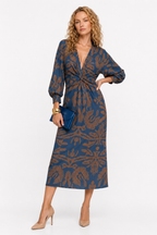 Loovay Valessa Maxi Jurk, Elegante V Hals