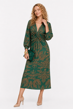 Loovay Valessa Maxi Jurk, Elegante V Hals