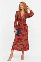Loovay Valessa Maxi Jurk, Elegante V Hals
