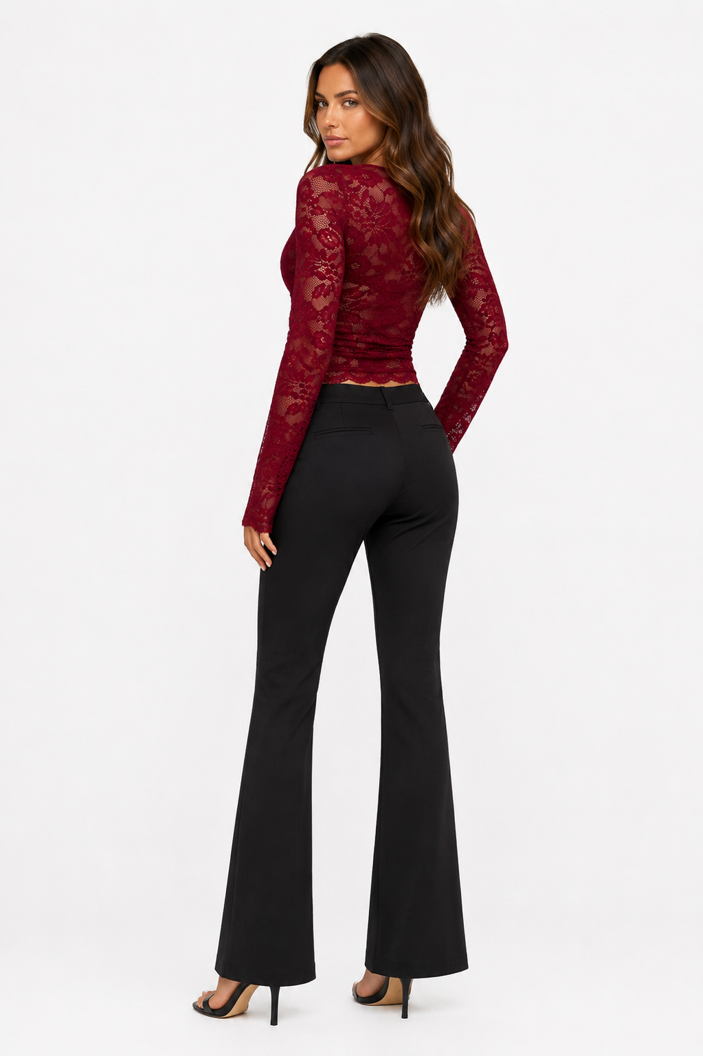 Loovay Rosavelle Top, Kanten Mouwen