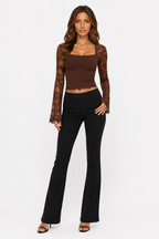 Loovay Rosavelle Top, Kanten Mouwen