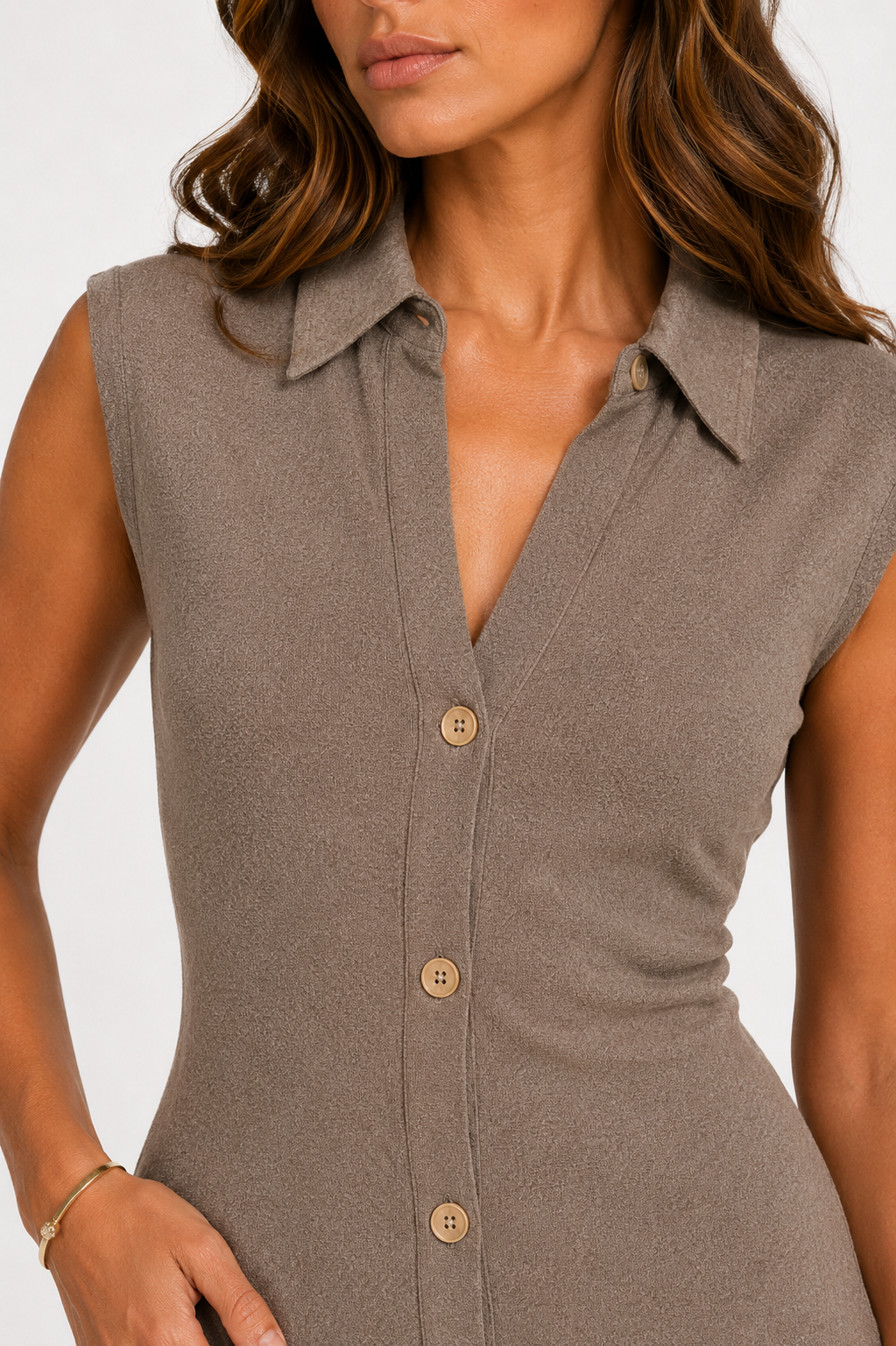 Loovay Valerisse Midi Jurk, Knoopsluiting