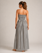 Loovay Rivora, Gestreepte Maxi-Jurk met Smocktop