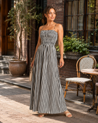 Loovay Rivora, Gestreepte Maxi-Jurk met Smocktop