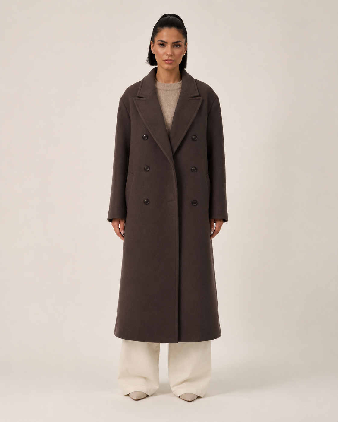 Loovay Marovelle Jas, Bruine Oversized Manteljas