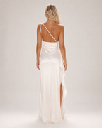 Loovay Selmira One-Shoulder Maxi-jurk met Hoge Split