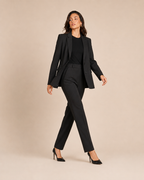 Loovay Cavelle Tweedelig Damespak, Getailleerde Blazer en Rechte Broek