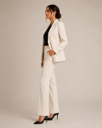 Loovay Cavelle Tweedelig Damespak, Getailleerde Blazer en Rechte Broek