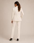 Loovay Cavelle Tweedelig Damespak, Getailleerde Blazer en Rechte Broek