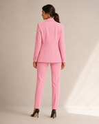Loovay Cavelle Tweedelig Damespak, Getailleerde Blazer en Rechte Broek
