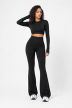 Loovay Aerelle Yoga Broek, Flared Pasvorm