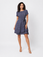 Loovay Floravie Midi Jurk, Bloemenprint