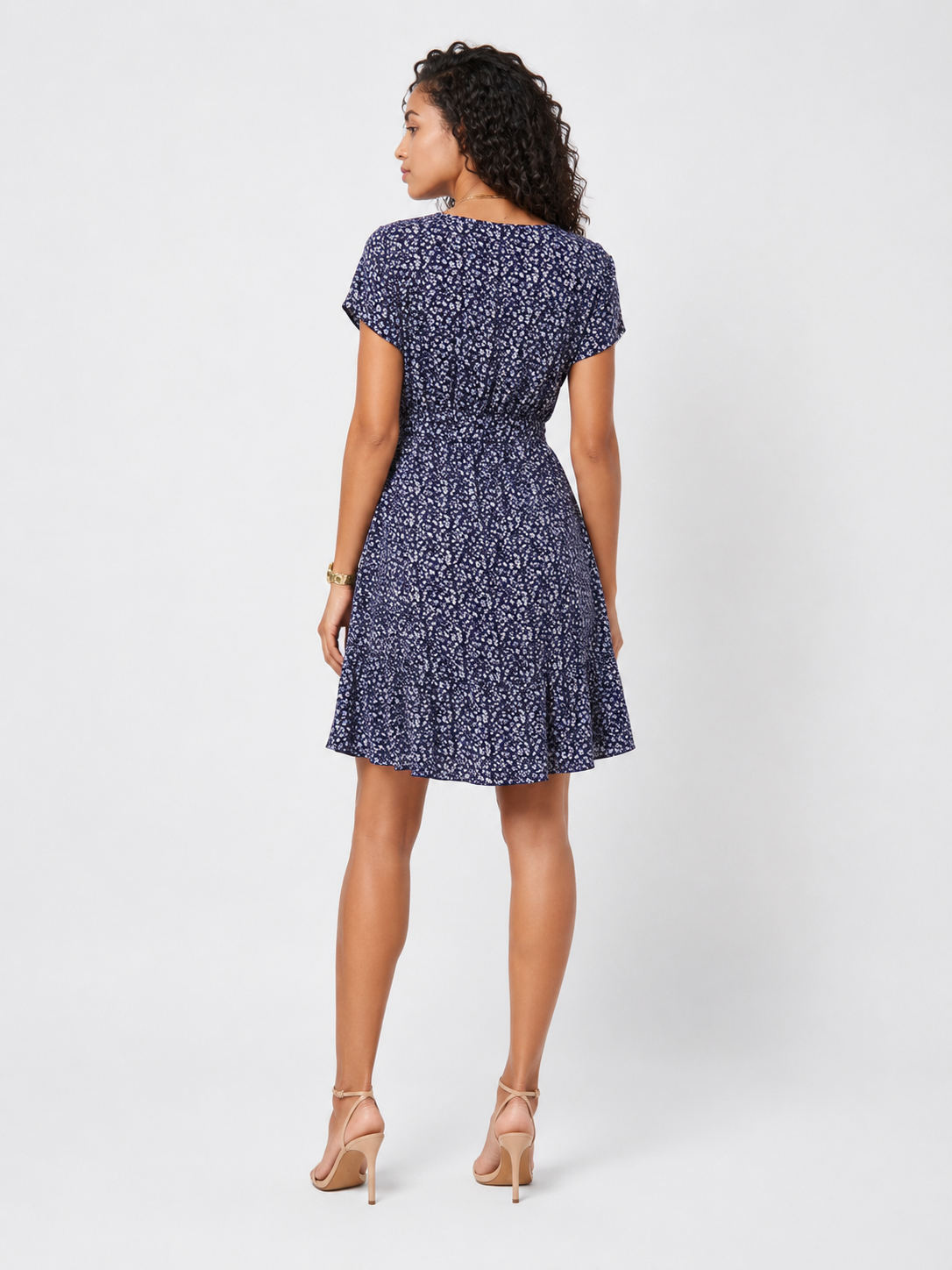 Loovay Floravie Midi Jurk, Bloemenprint