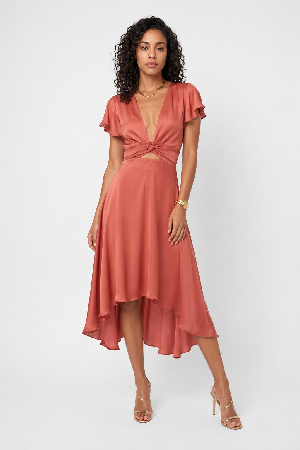 Loovay Valentina Midi Jurk, Strikdetail