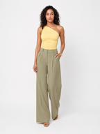 Loovay Veloura Top, Gedrapeerde One Shoulder