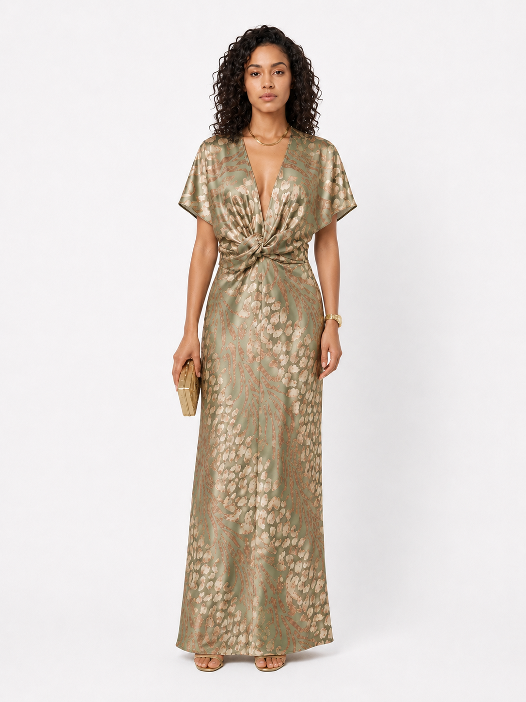 Loovay Satinelle Jurk, Plooidetail