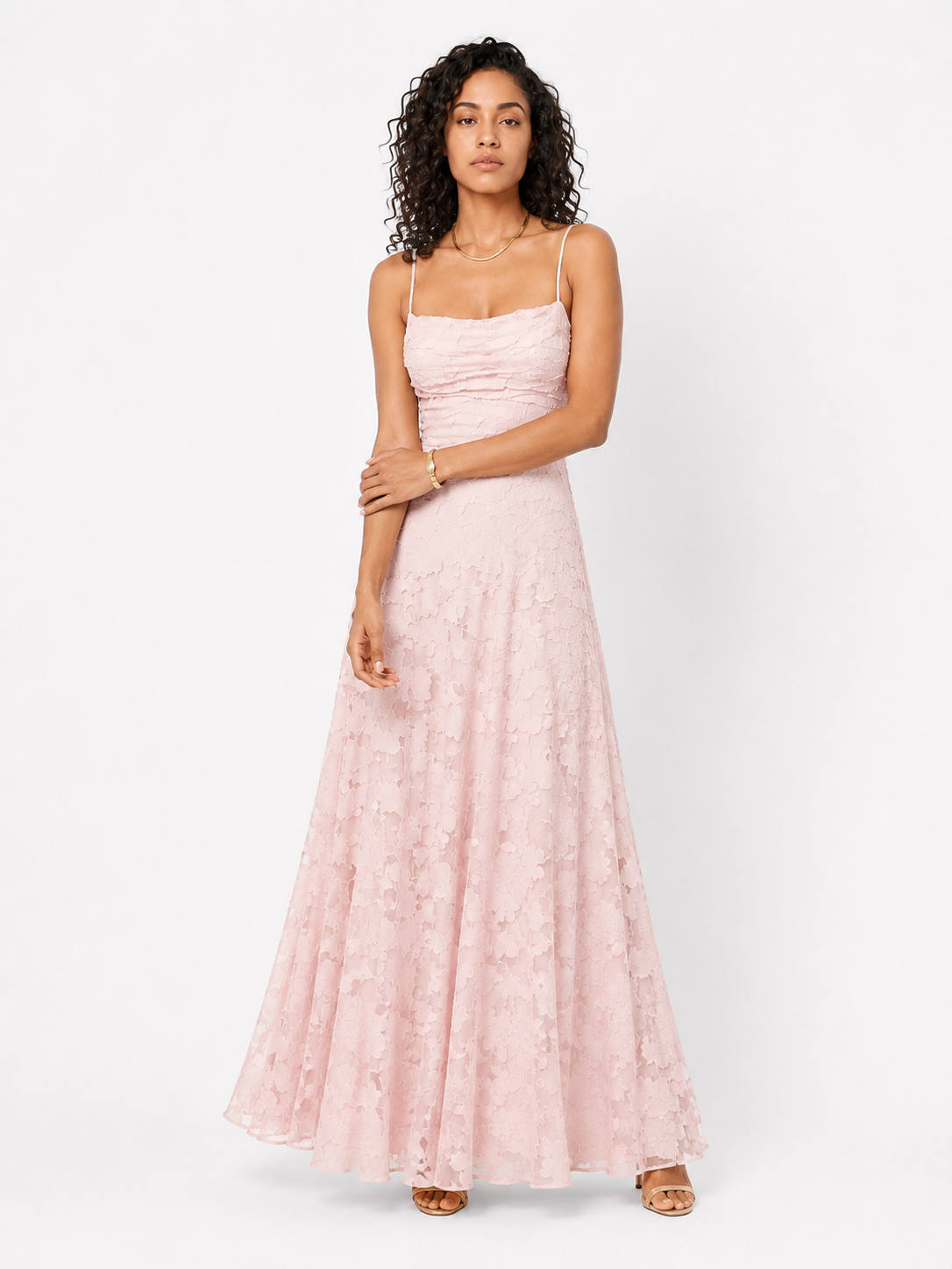 Loovay Amorelle Maxi Jurk, Kantdetails