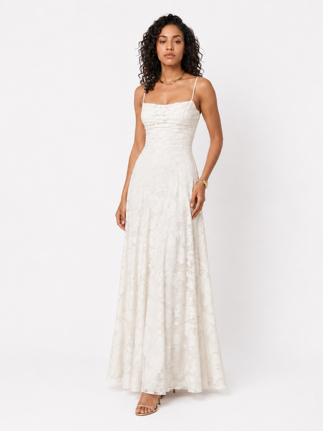 Loovay Amorelle Maxi Jurk, Kantdetails