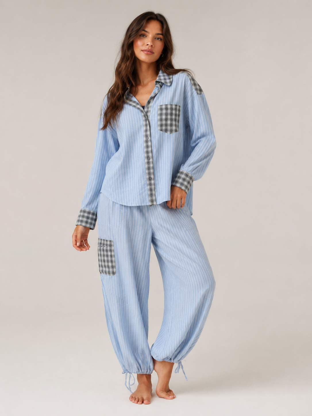 Loovay Seloura Pyjamaset met Blouse en Broek
