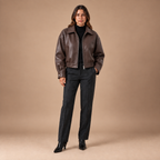Loovay Evara Lederlook Blouson Jas
