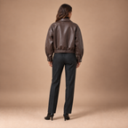 Loovay Evara Lederlook Blouson Jas