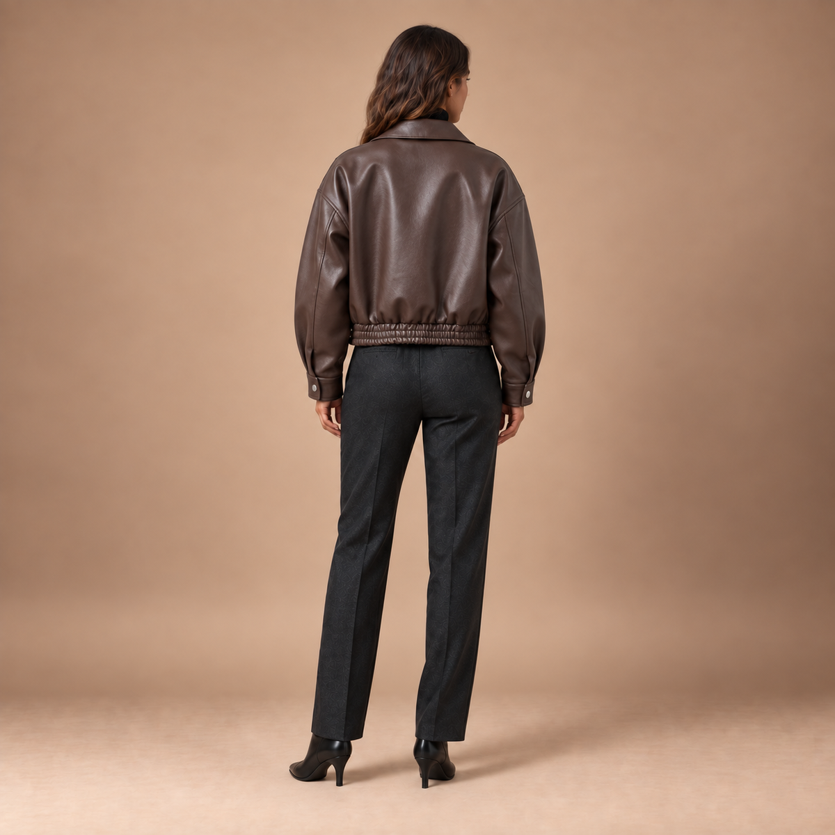Loovay Evara Lederlook Blouson Jas