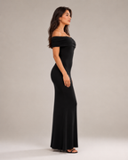 Loovay Orelisse Off-Shoulder Maxi-jurk met Open Rug