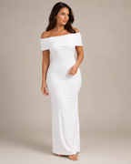 Loovay Orelisse Off-Shoulder Maxi-jurk met Open Rug