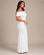 Loovay Orelisse Off-Shoulder Maxi-jurk met Open Rug