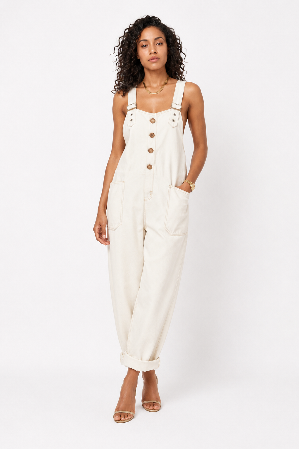 Loovay Denova Jumpsuit, Verstelbare Denim Bandjes