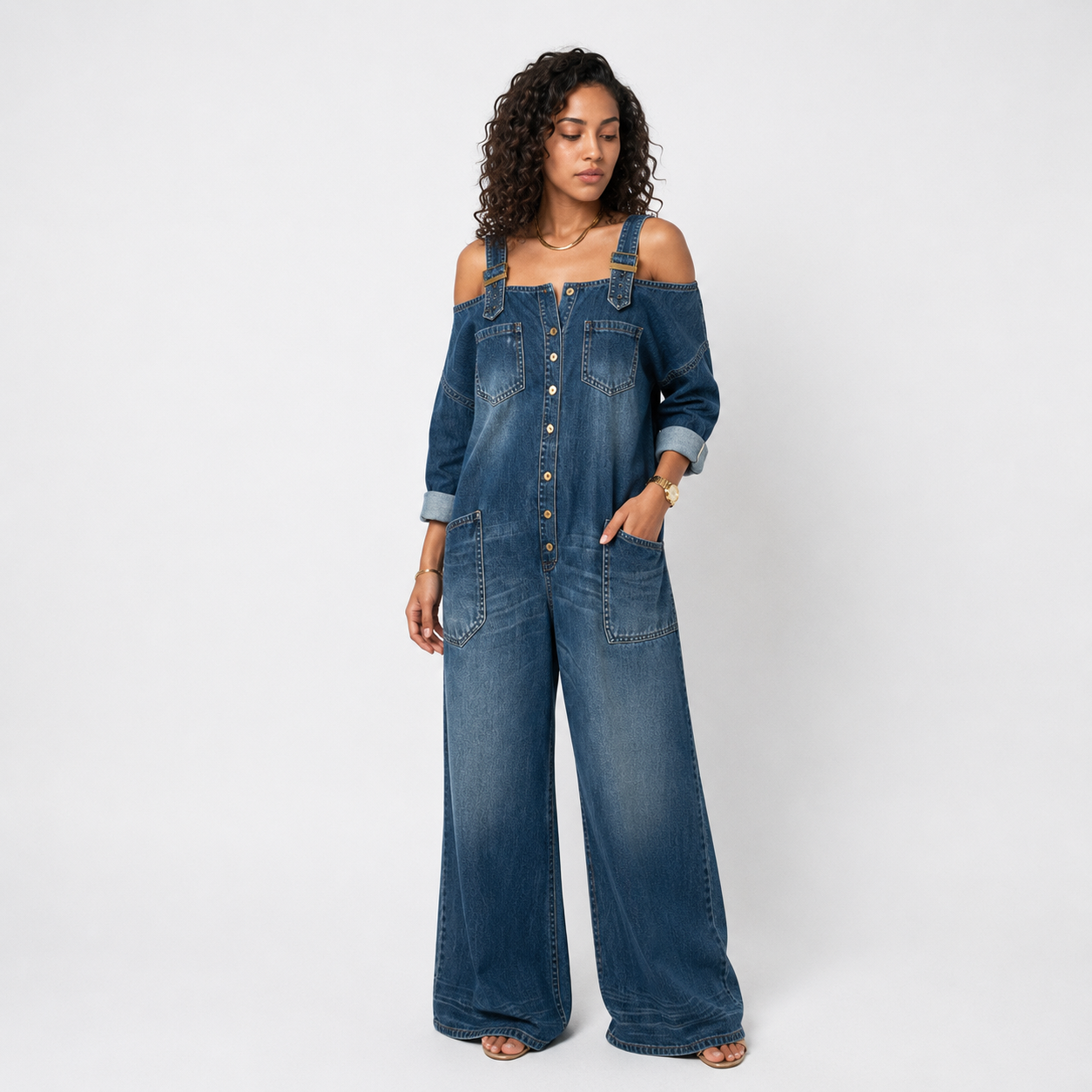 Loovay Ravelle Jumpsuit, Oversized Denim Design