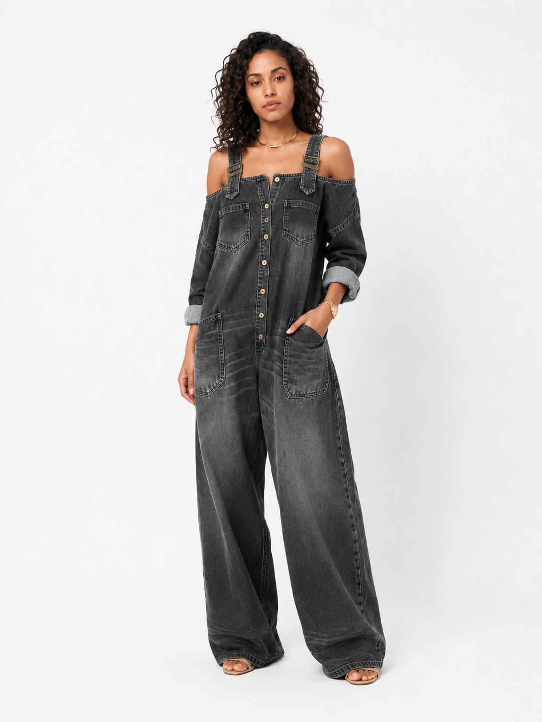 Loovay Ravelle Jumpsuit, Oversized Denim Design