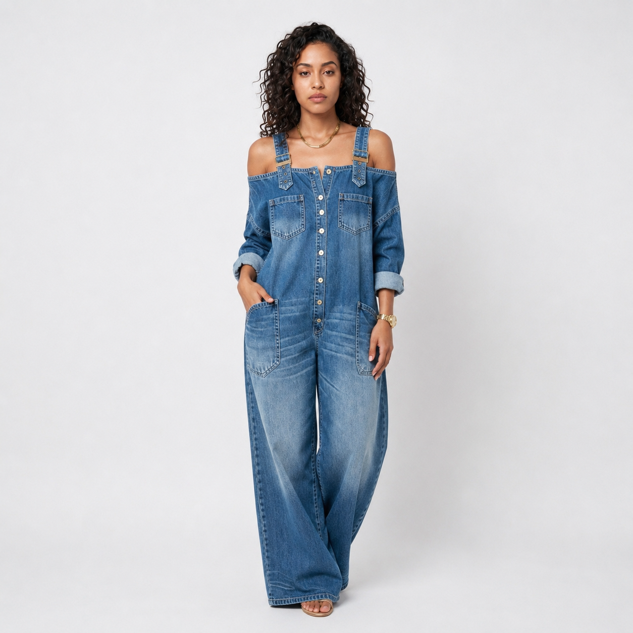 Loovay Ravelle Jumpsuit, Oversized Denim Design