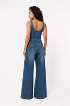 Loovay Elvara Jumpsuit, Denim V Hals Design