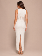Loovay Fiorenne Jurk, Witte Maxi Jurk met Kant