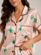 Loovay Revaline Satijnlook Pyjamaset met Short
