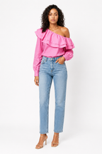 Loovay Rosamira Blouse, Off Shoulder Ruches