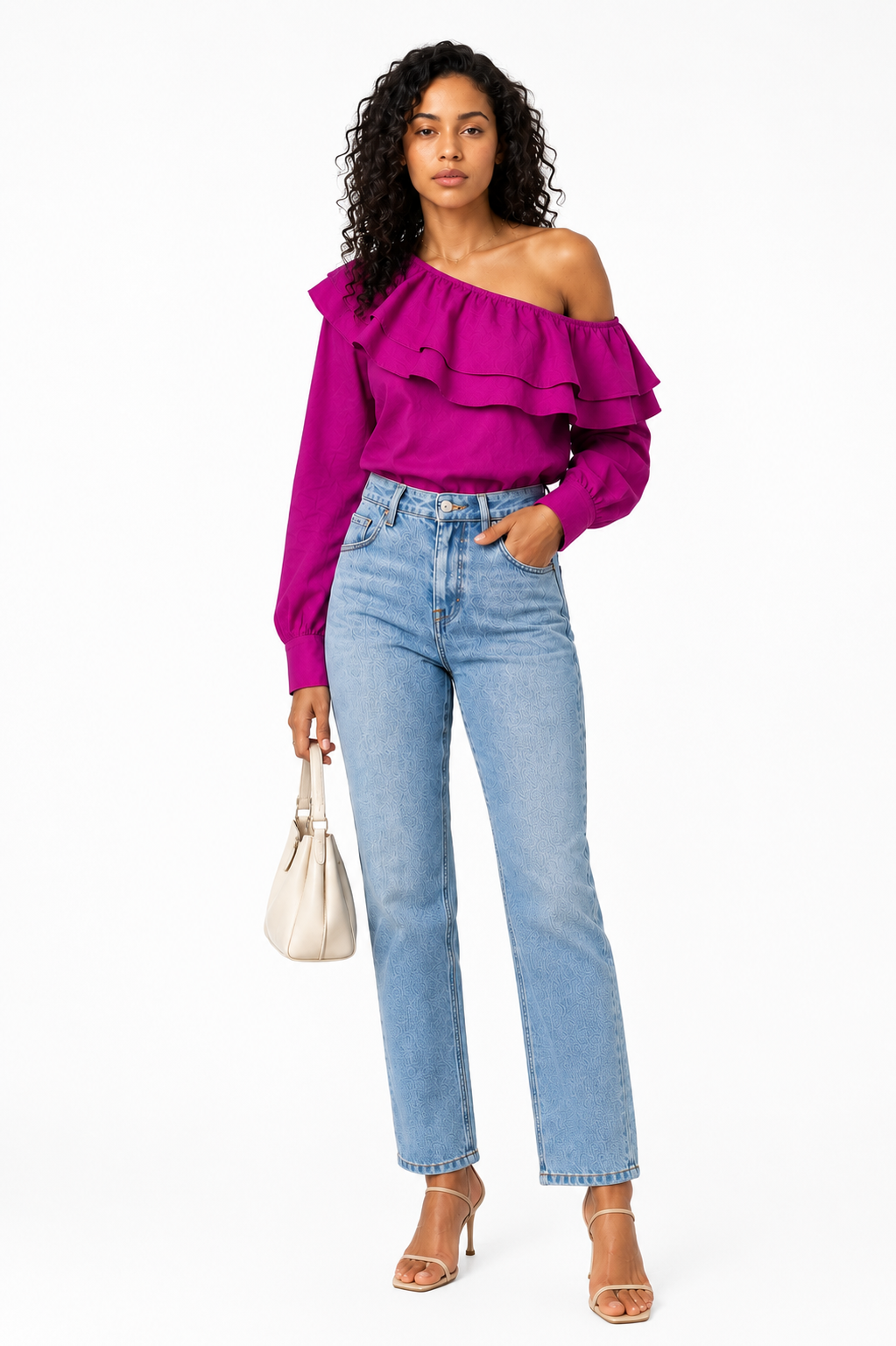Loovay Rosamira Blouse, Off Shoulder Ruches