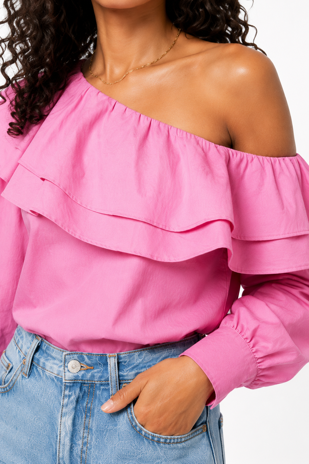 Loovay Rosamira Blouse, Off Shoulder Ruches
