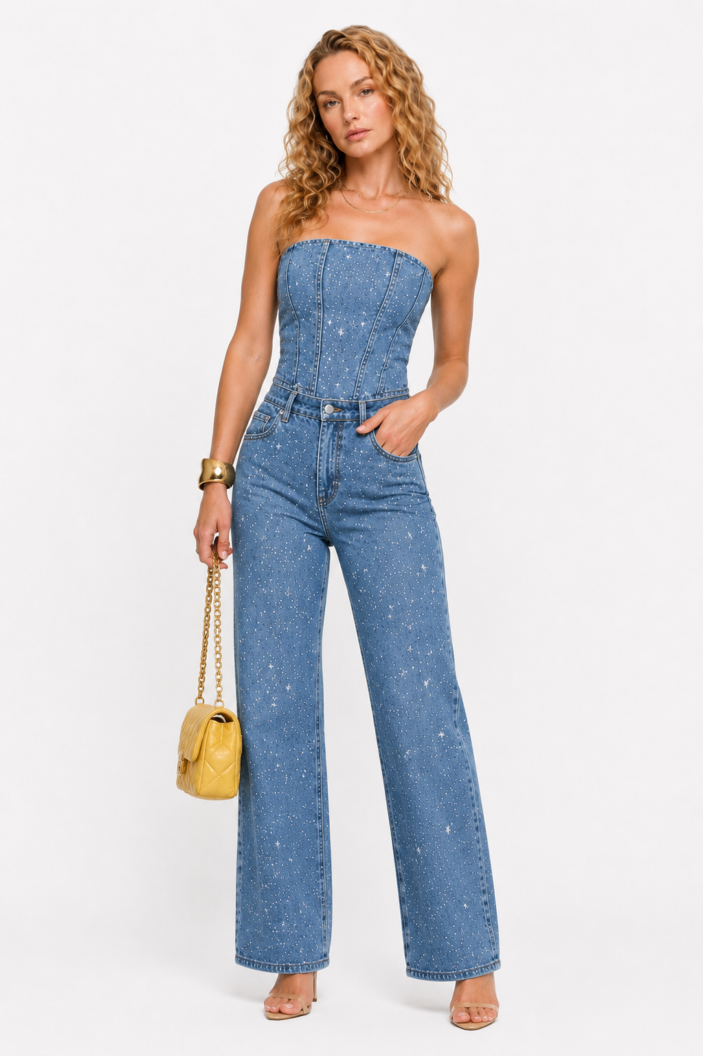 Loovay Glimmera Jumpsuit, Glitter Details