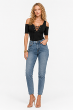 Loovay Veloura Top, Schouderuitsnijdingen