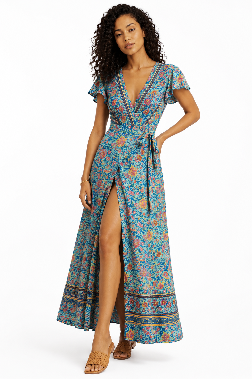 Loovay Solenne Jurk, Boho Wikkel Maxi Design