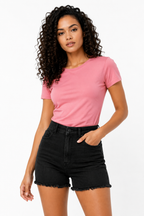 Loovay Zarelle Short, High Waist Denim Design