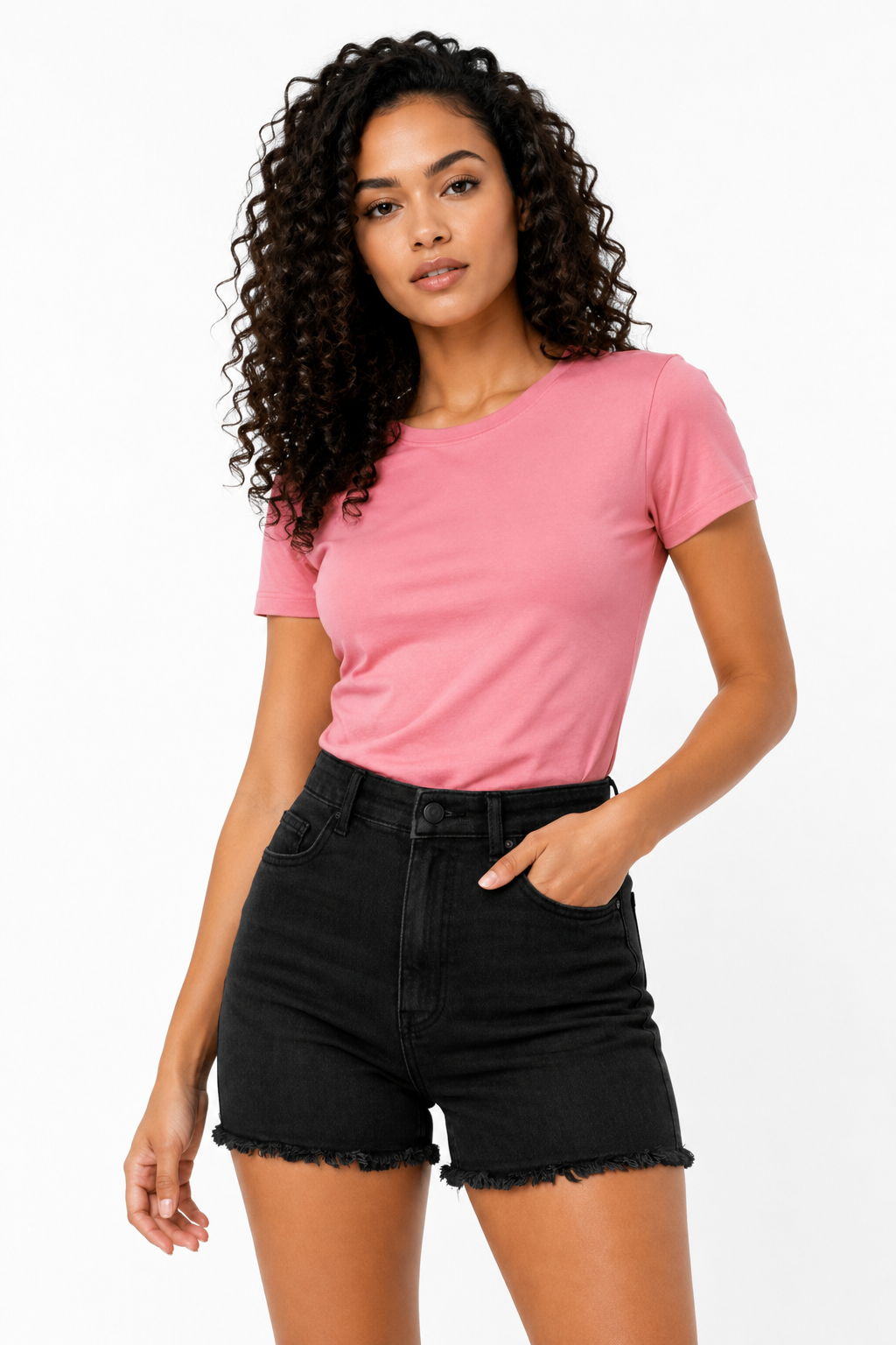 Loovay Zarelle Short, High Waist Denim Design