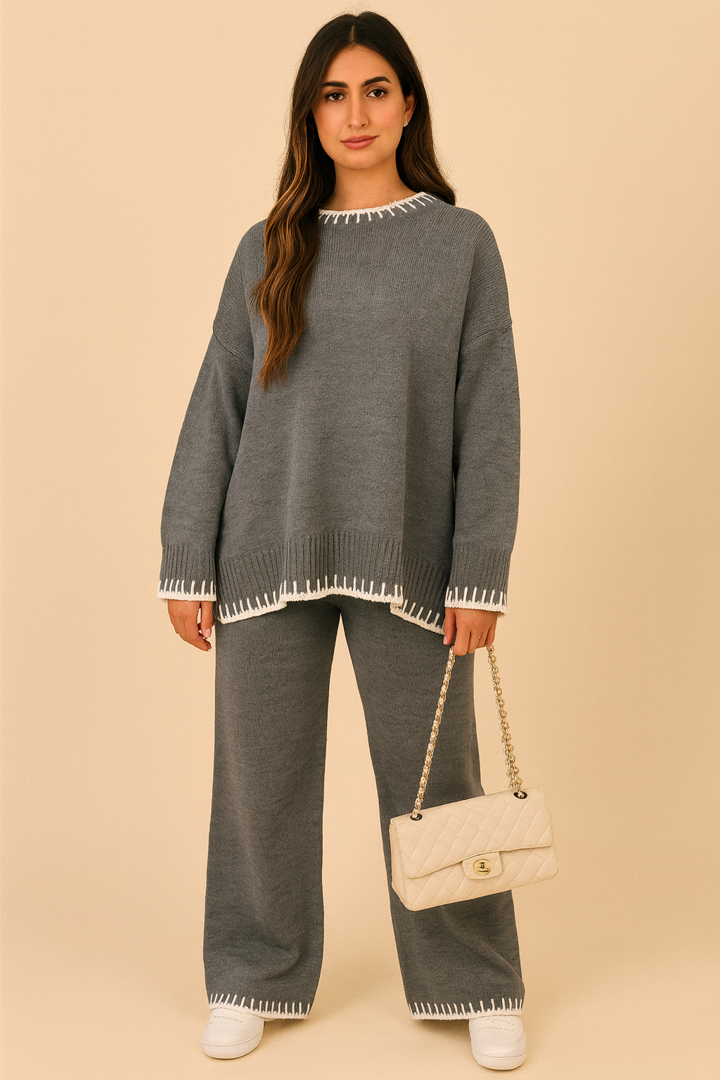 Loovay Novélie Gebreide Set met Contrastdetails