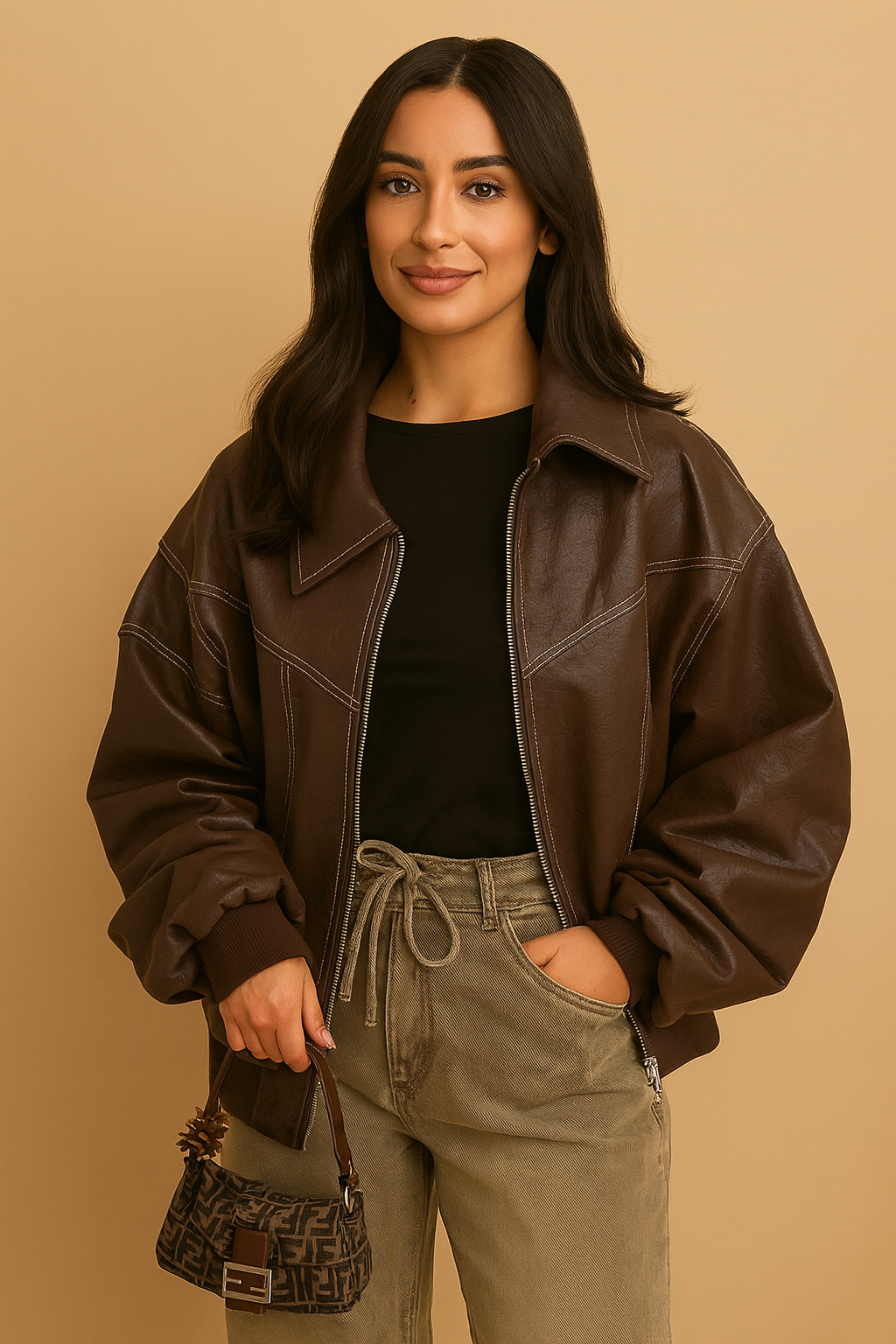 Carmen – De oversized leren jas die altijd opvalt