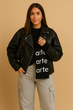 Carmen – De oversized leren jas die altijd opvalt