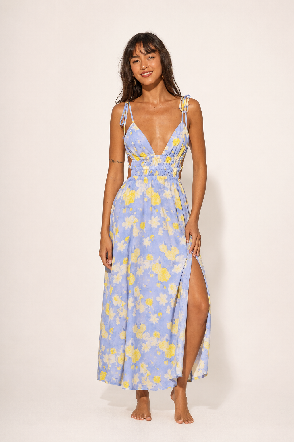 Loovay Soleil, Maxi Strandjurk met Bloemenprint