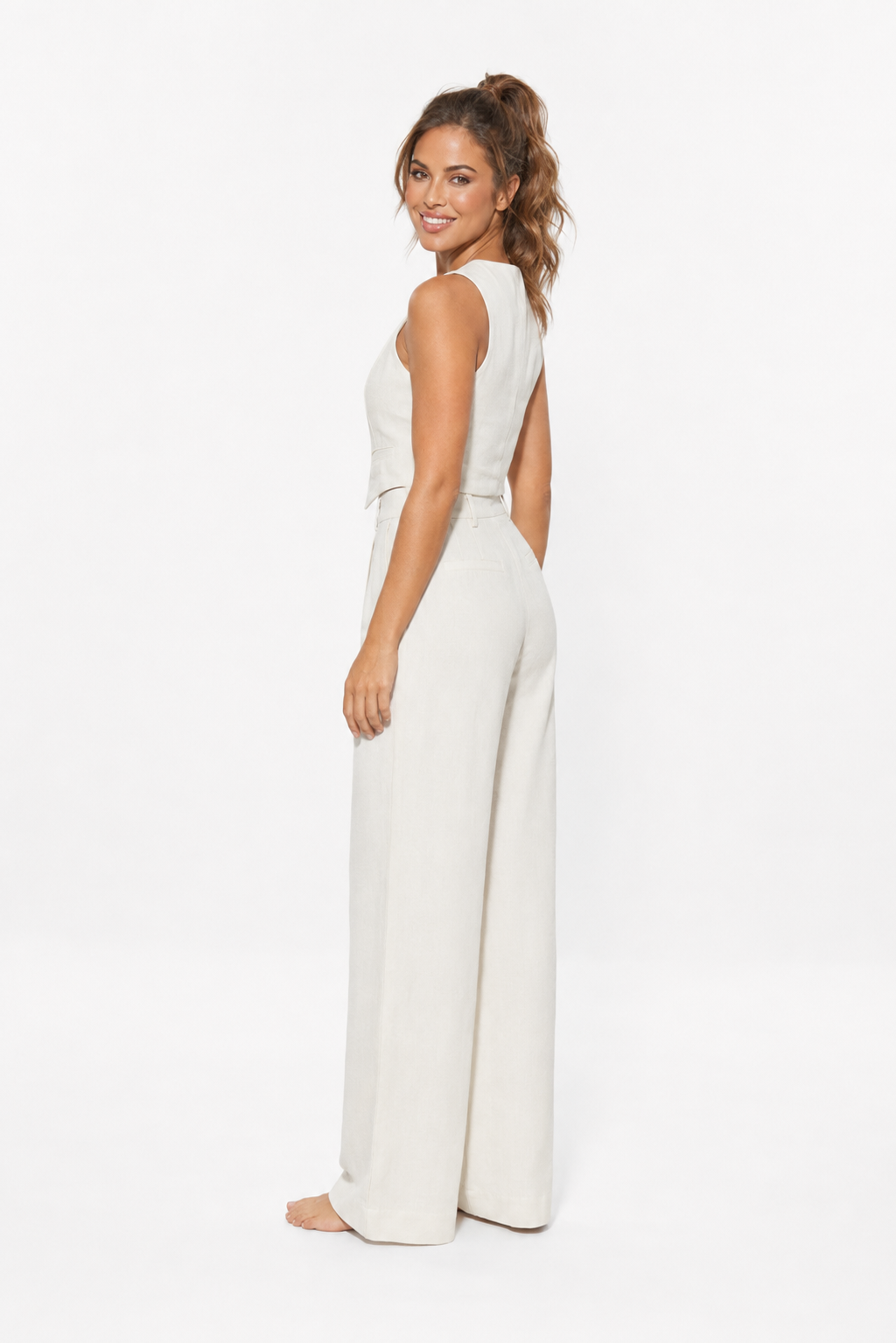 Loovay Rivelle, Gilet en Wide Leg Broek Set